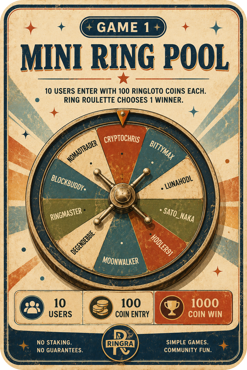 Mini Ring Pool game card