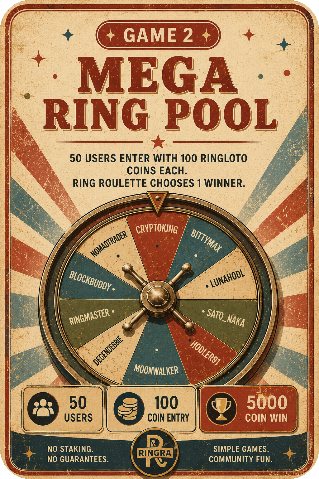 Mega Ring Pool game card